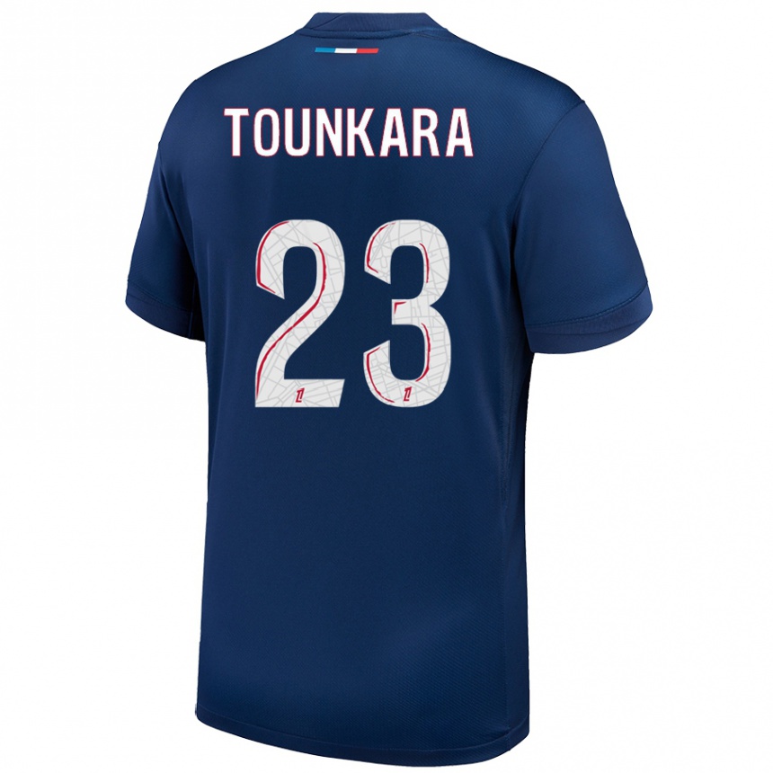 Men Football Aïssatou Tounkara #23 Navy Blue White Home Jersey 2024/25 T-Shirt