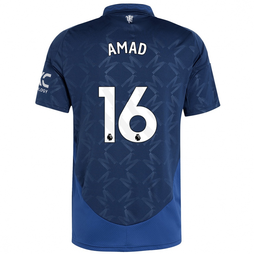 Men Football Amad Diallo #16 Indigo Away Jersey 2024/25 T-Shirt