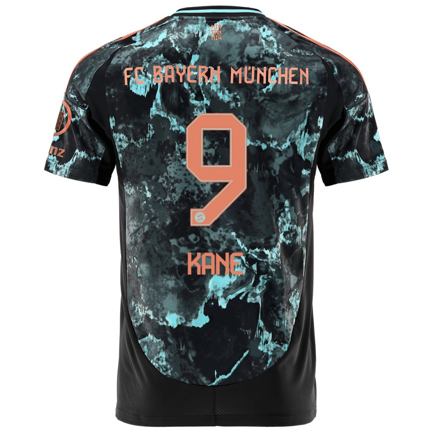 Men Football Harry Kane #9 Black Away Jersey 2024/25 T-Shirt