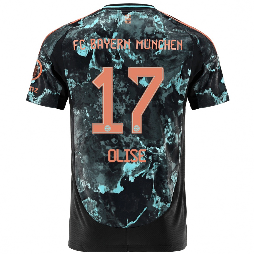 Men Football Michael Olise #17 Black Away Jersey 2024/25 T-Shirt