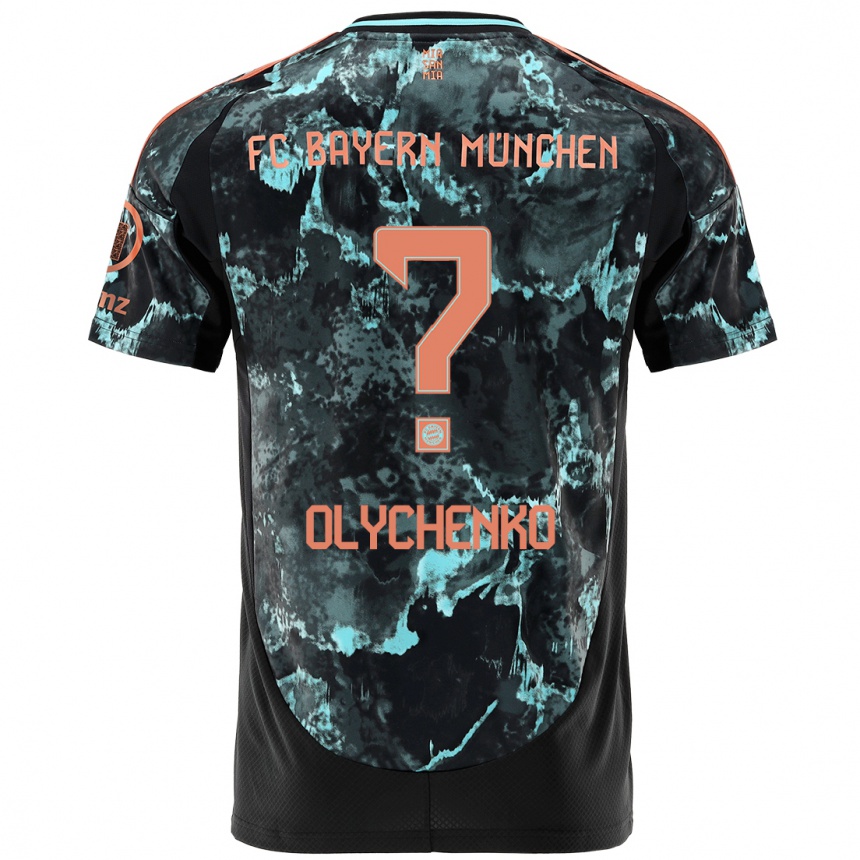 Men Football Bogdan Olychenko #0 Black Away Jersey 2024/25 T-Shirt