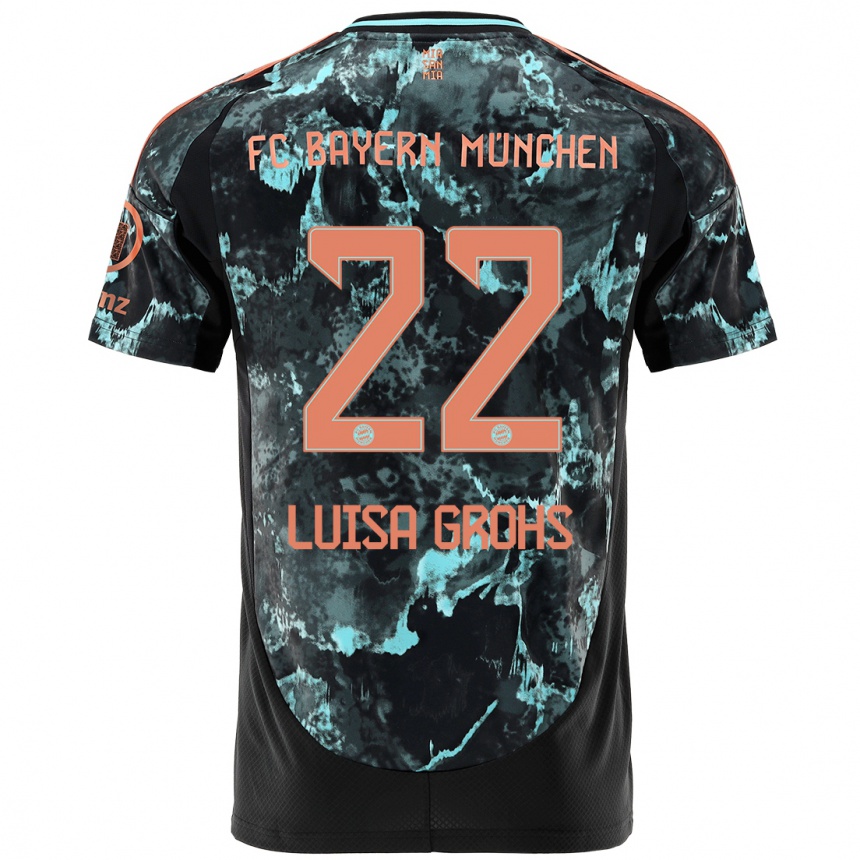 Men Football Maria Luisa Grohs #22 Black Away Jersey 2024/25 T-Shirt