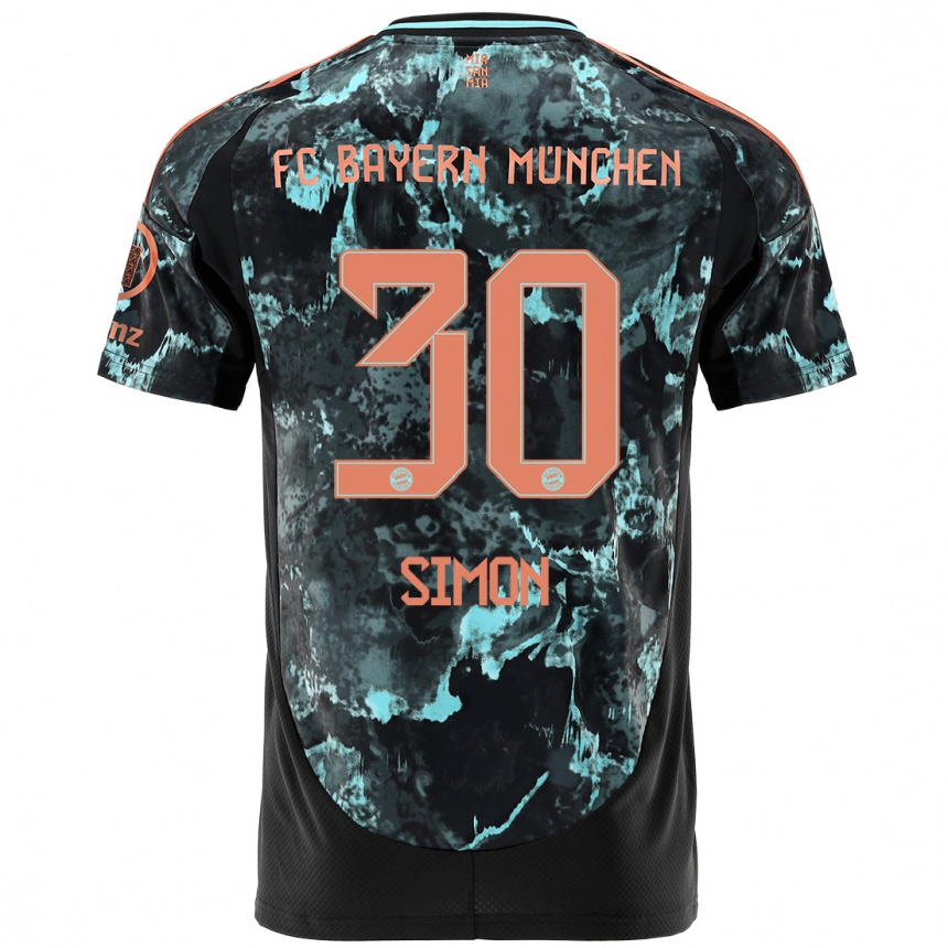 Men Football Carolin Simon #30 Black Away Jersey 2024/25 T-Shirt