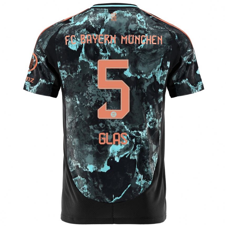 Men Football Hanna Glas #5 Black Away Jersey 2024/25 T-Shirt