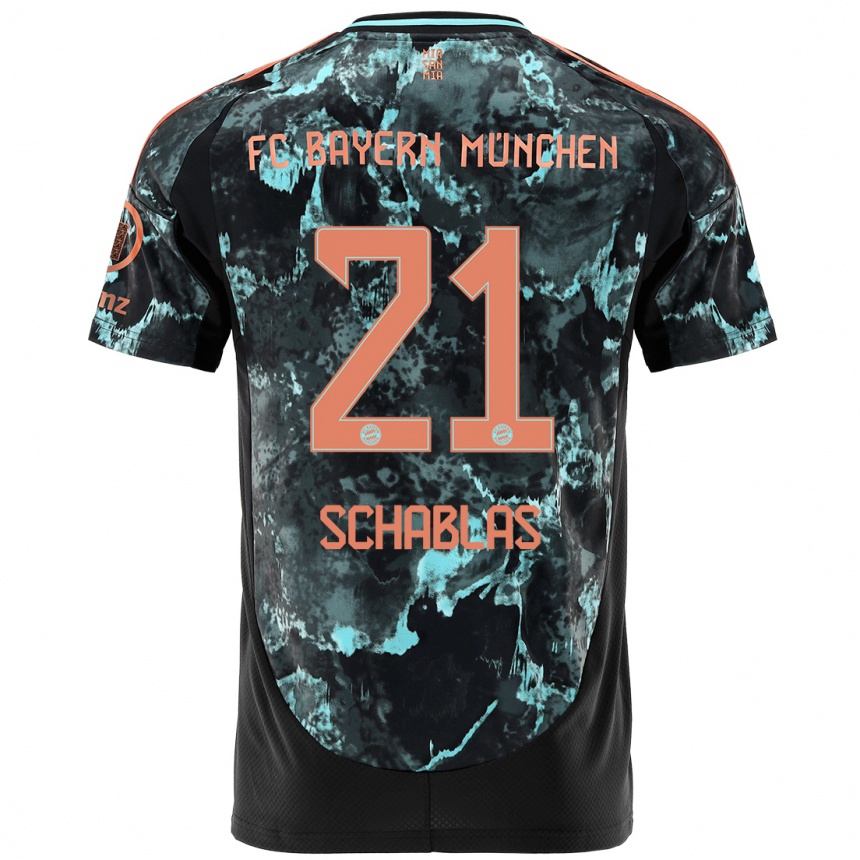 Men Football Matteo Schablas #21 Black Away Jersey 2024/25 T-Shirt