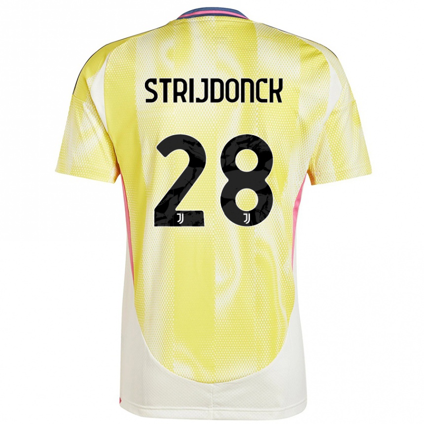 Men Football Bayron Strijdonck #28 Solar Yellow Away Jersey 2024/25 T-Shirt