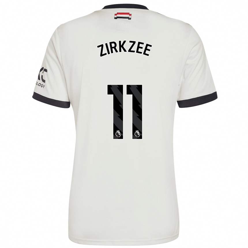 Men Football Joshua Zirkzee #11 Off White Third Jersey 2024/25 T-Shirt