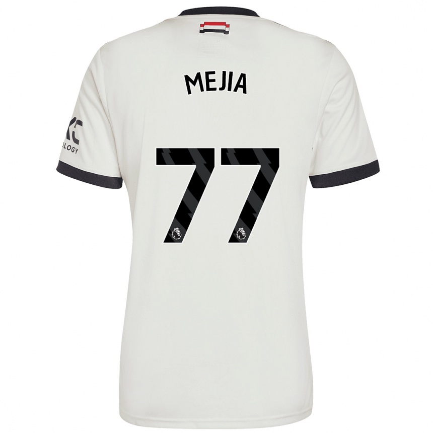 Men Football Mateo Mejia #77 Off White Third Jersey 2024/25 T-Shirt