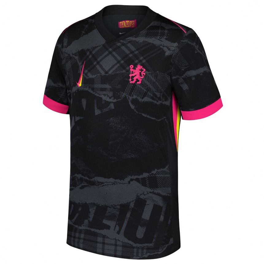 Men Football Your Name #0 Black Pink Third Jersey 2024/25 T-Shirt