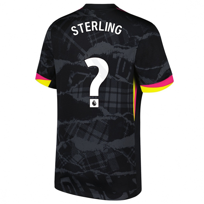 Men Football Raheem Sterling #0 Black Pink Third Jersey 2024/25 T-Shirt