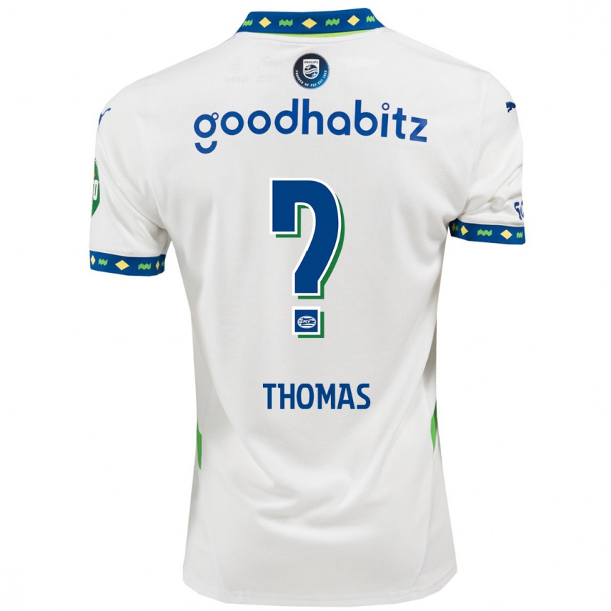 Men Football Ayodele Thomas #0 White Dark Blue Third Jersey 2024/25 T-Shirt