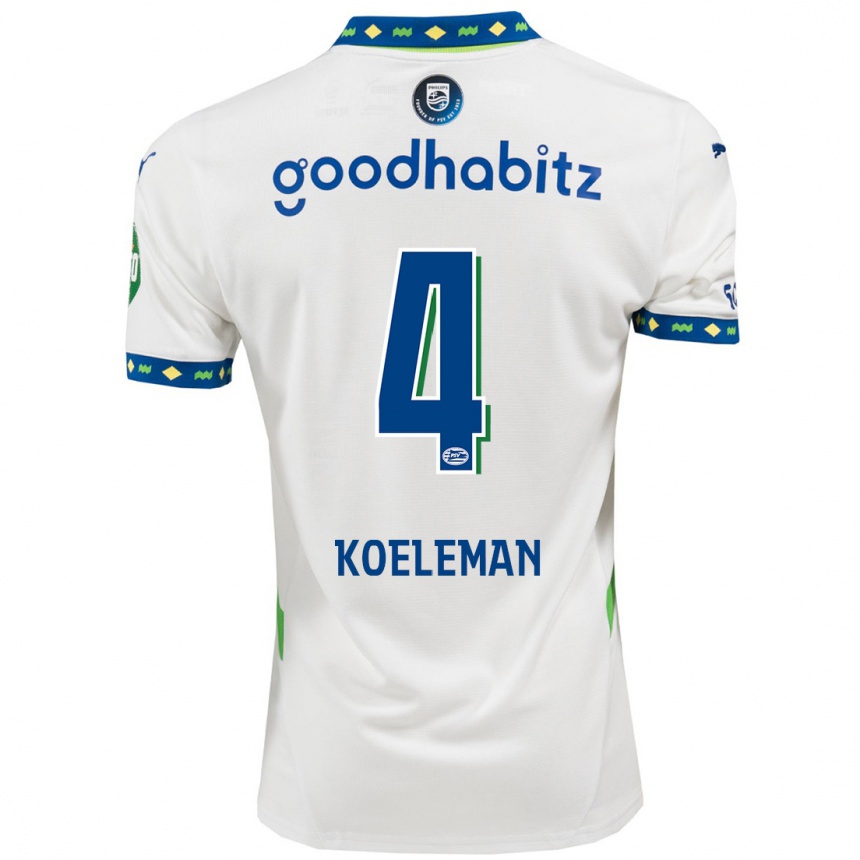 Men Football Senna Koeleman #4 White Dark Blue Third Jersey 2024/25 T-Shirt