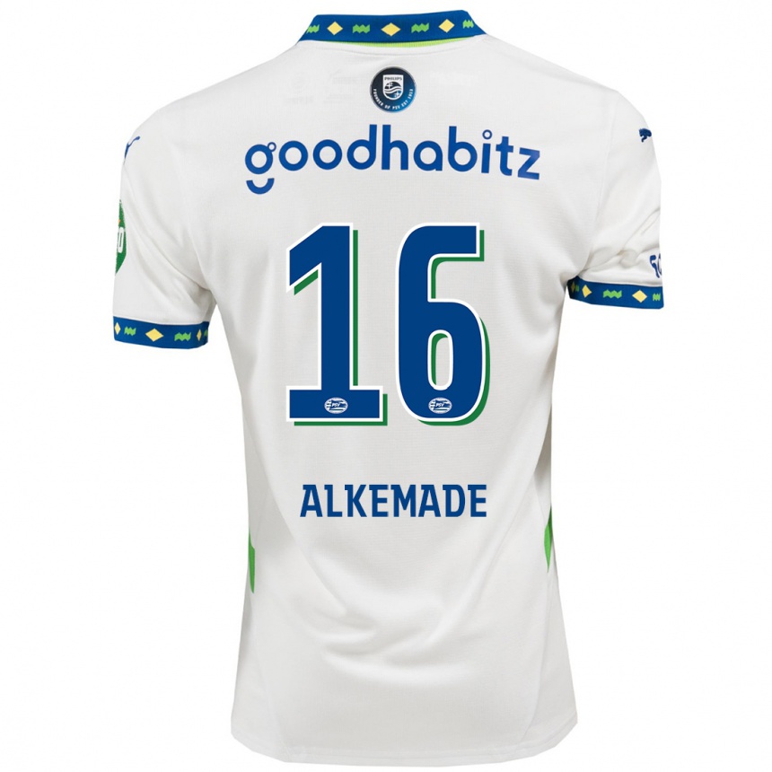 Men Football Lisan Alkemade #16 White Dark Blue Third Jersey 2024/25 T-Shirt