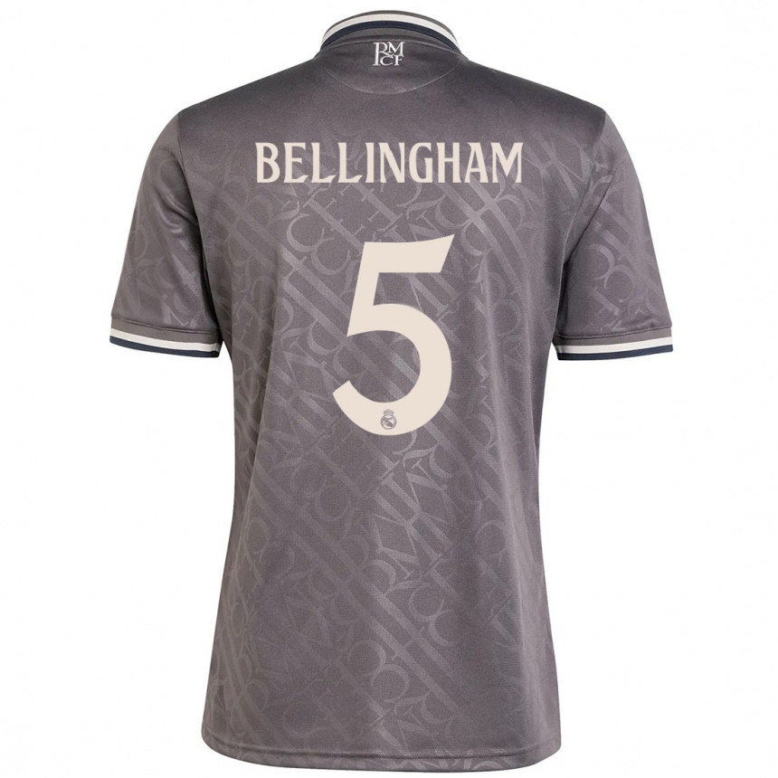 Men Football Jude Bellingham #5 Charcoal Third Jersey 2024/25 T-Shirt