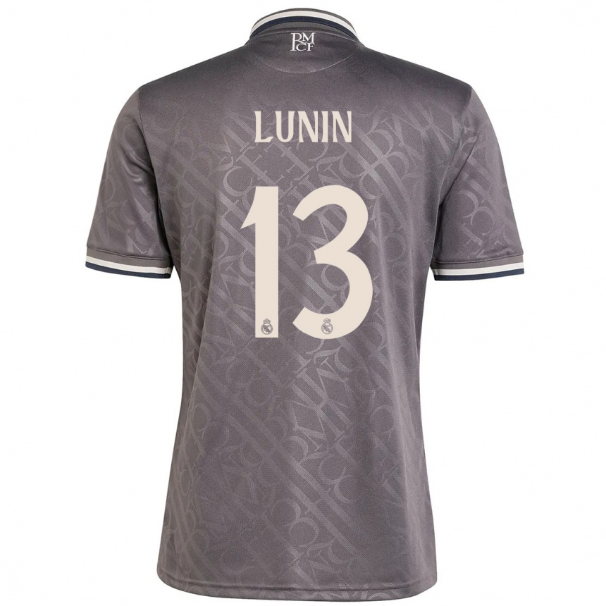 Men Football Andriy Lunin #13 Charcoal Third Jersey 2024/25 T-Shirt