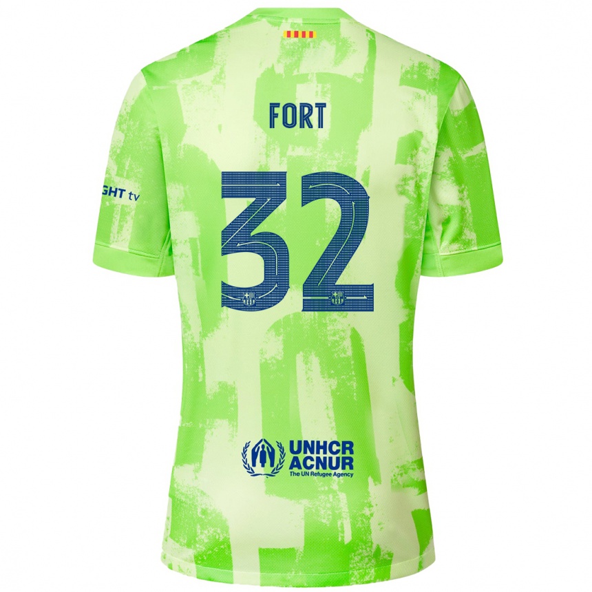 Men Football Héctor Fort #32 Lime Third Jersey 2024/25 T-Shirt