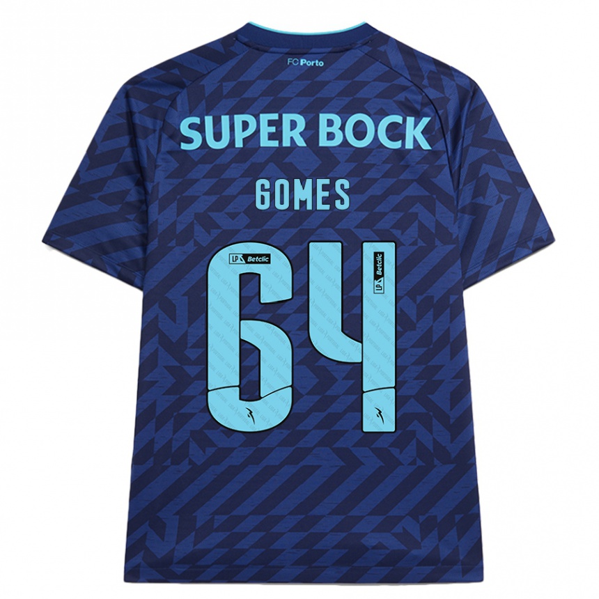 Men Football Luís Gomes #64 Navy Blue Third Jersey 2024/25 T-Shirt