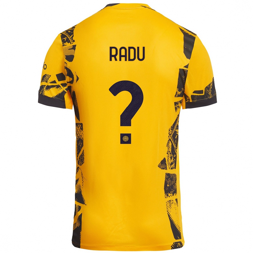 Men Football Andrei Radu #0 Gold Black Third Jersey 2024/25 T-Shirt