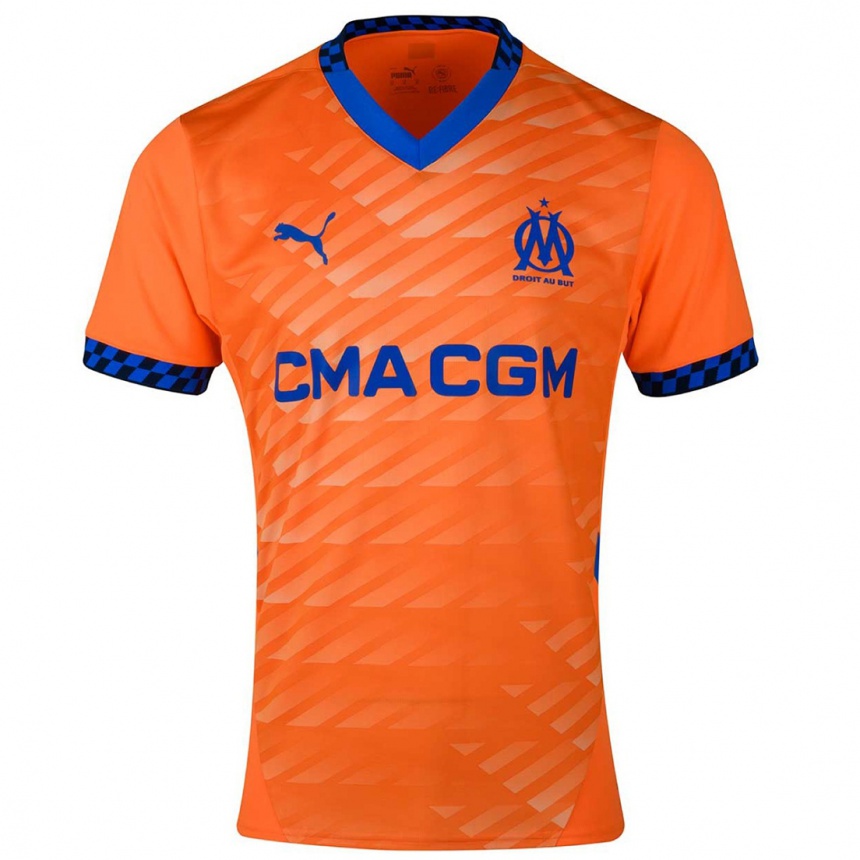 Men Football Tadjidine Mmadi #0 Orange Dark Blue Third Jersey 2024/25 T-Shirt