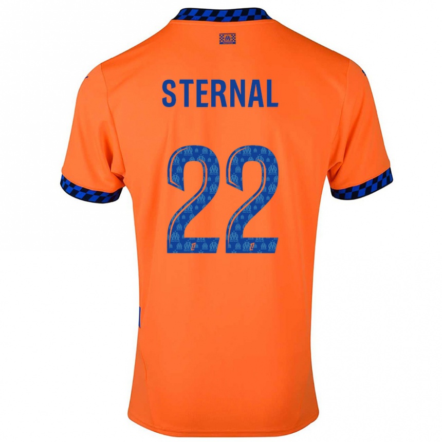 Men Football Enzo Sternal #22 Orange Dark Blue Third Jersey 2024/25 T-Shirt