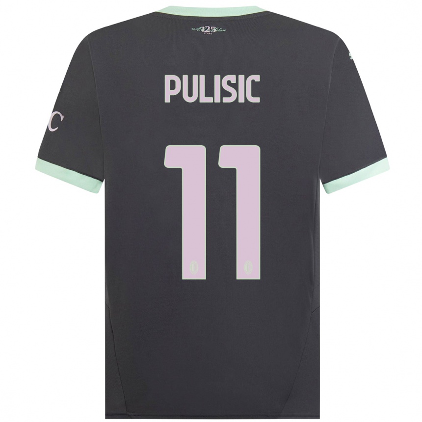 Men Football Christian Pulisic #11 Grey Third Jersey 2024/25 T-Shirt