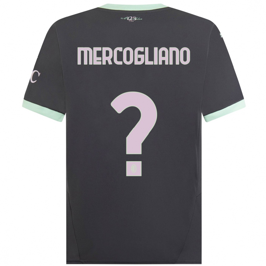 Men Football Mattia Mercogliano #0 Grey Third Jersey 2024/25 T-Shirt