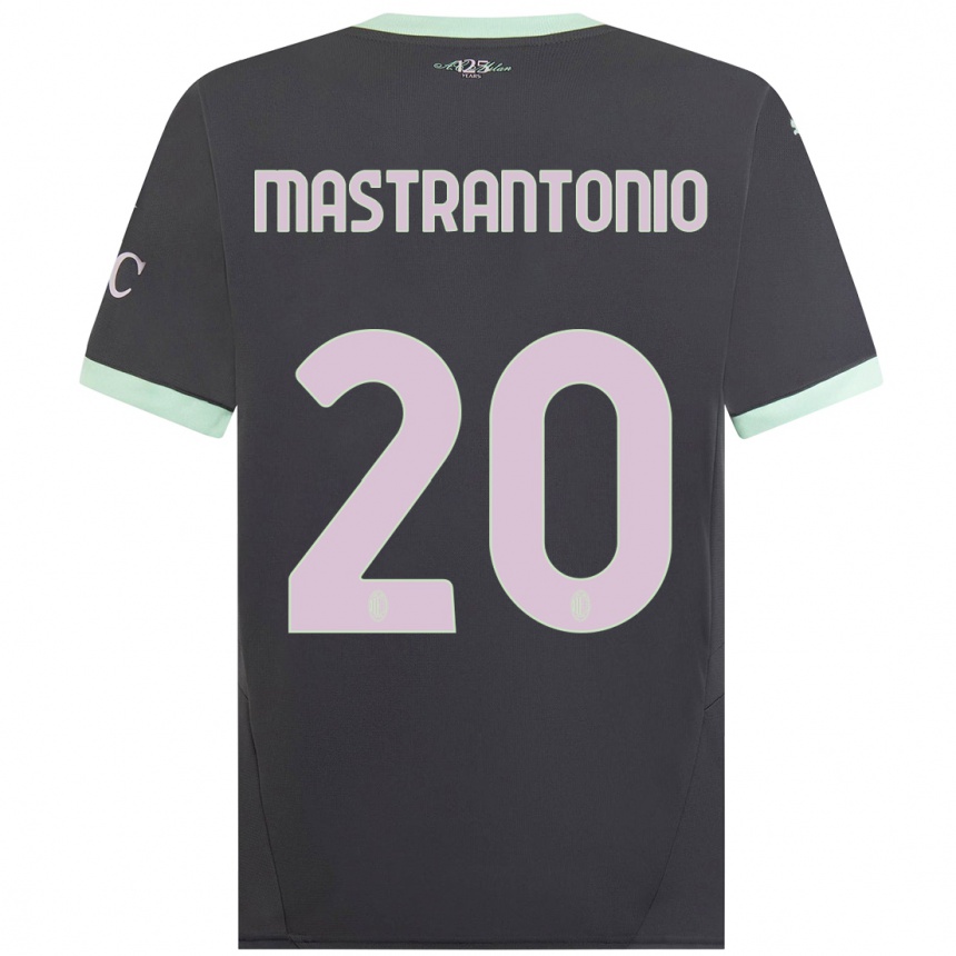 Men Football Davide Mastrantonio #20 Grey Third Jersey 2024/25 T-Shirt