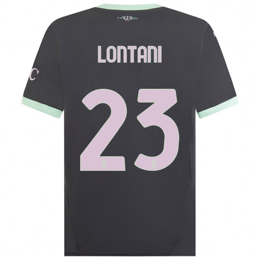 Men Football Simone Lontani #23 Grey Third Jersey 2024/25 T-Shirt