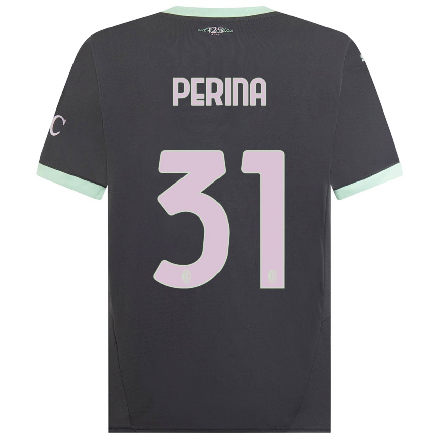 Men Football Gioele Perina #31 Grey Third Jersey 2024/25 T-Shirt