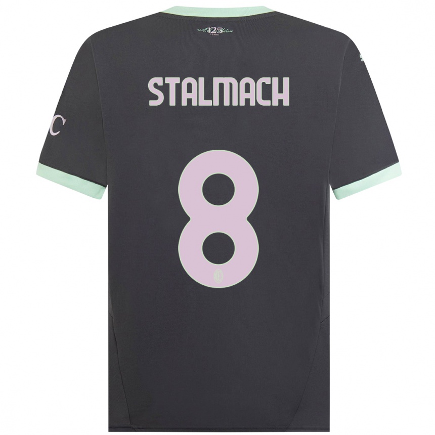 Men Football Dariusz Stalmach #8 Grey Third Jersey 2024/25 T-Shirt