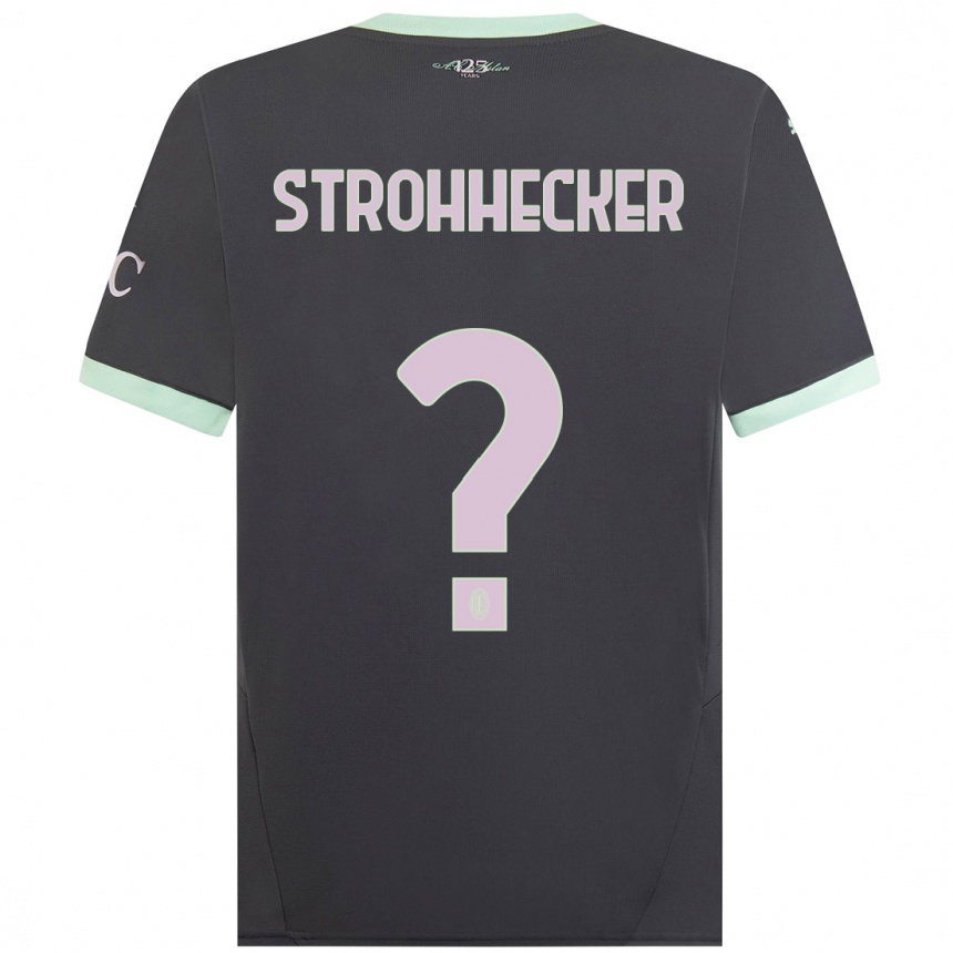 Men Football Riccardo Strohhecker #0 Grey Third Jersey 2024/25 T-Shirt