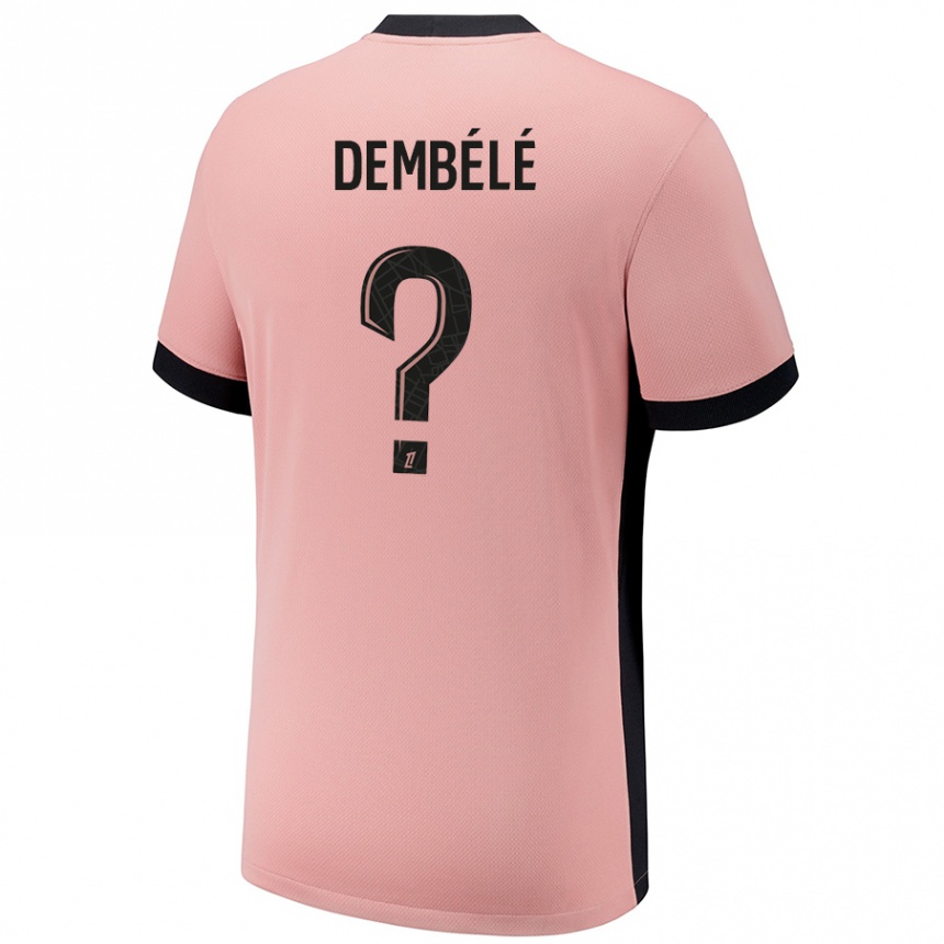 Men Football Omar Dembélé #0 Rust Pink Third Jersey 2024/25 T-Shirt