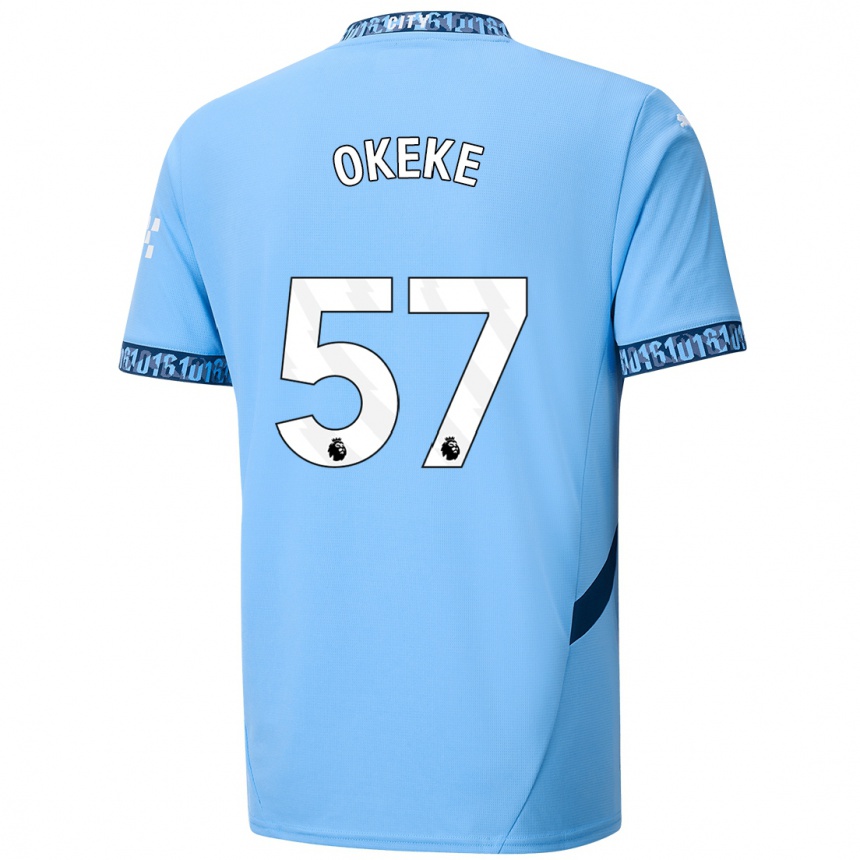 Women Football Michael Okeke #57 Navy Blue Home Jersey 2024/25 T-Shirt