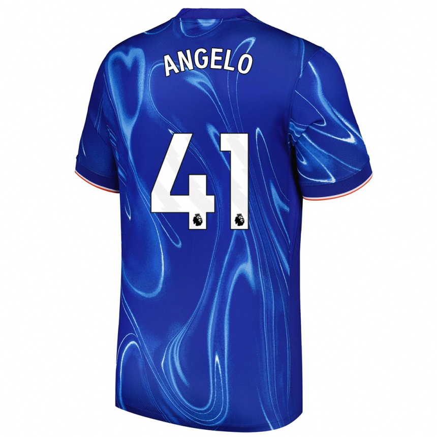 Women Football Ângelo #41 Blue White Home Jersey 2024/25 T-Shirt