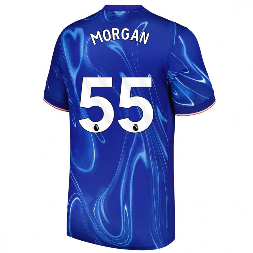 Women Football Jimmy-Jay Morgan #55 Blue White Home Jersey 2024/25 T-Shirt