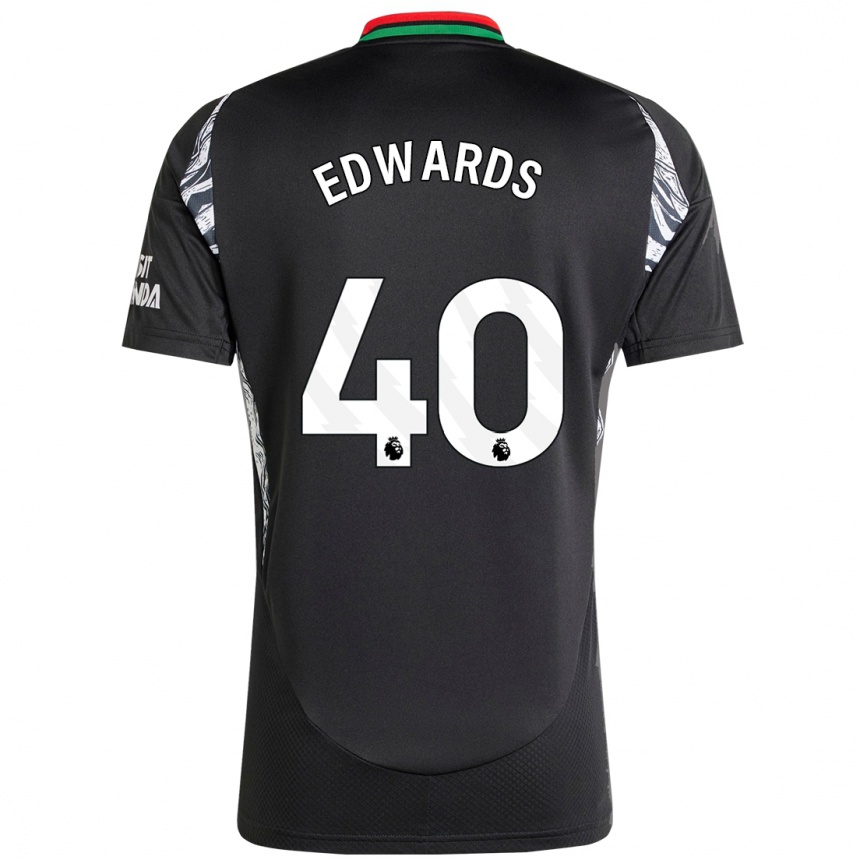 Women Football Khayon Edwards #40 Black Away Jersey 2024/25 T-Shirt