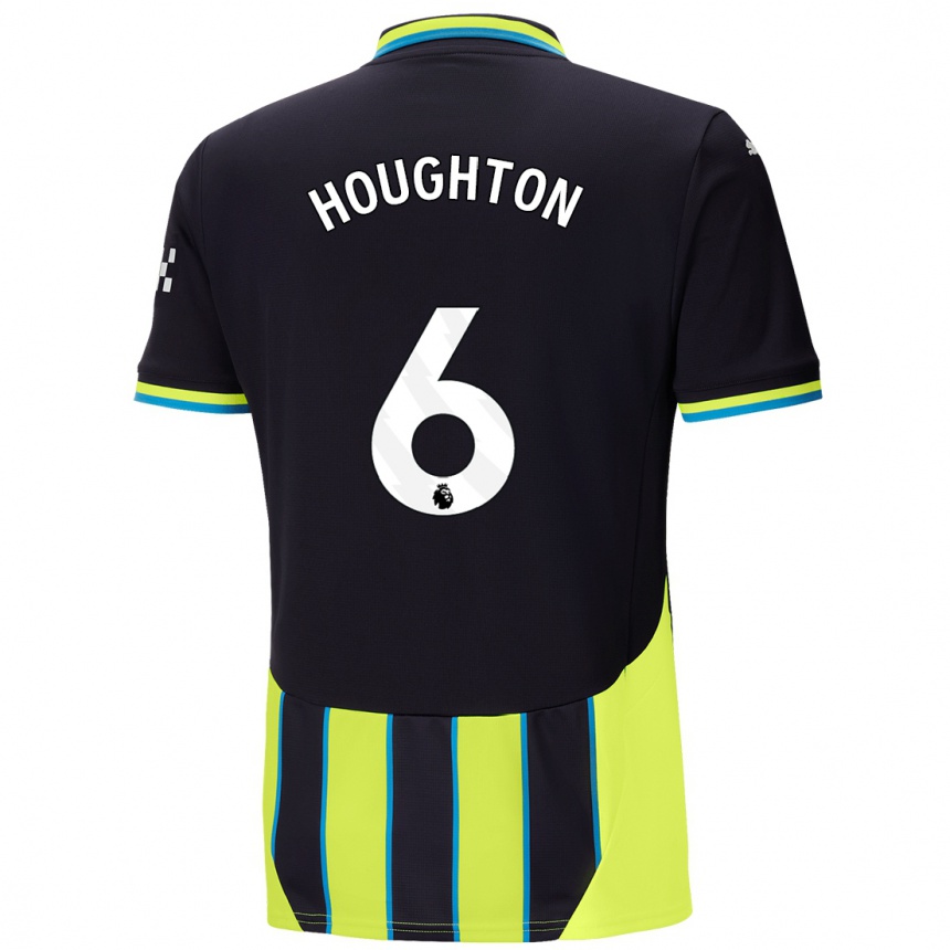 Women Football Steph Houghton #6 Blue Yellow Away Jersey 2024/25 T-Shirt