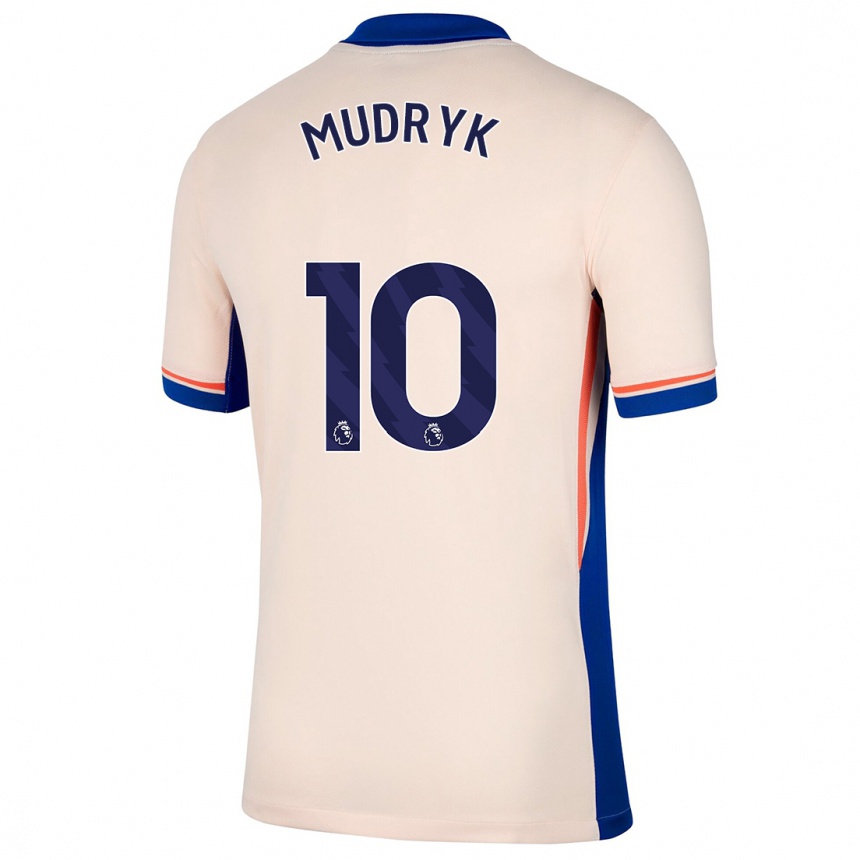 Women Football Mykhaylo Mudryk #10 Light Beige Away Jersey 2024/25 T-Shirt