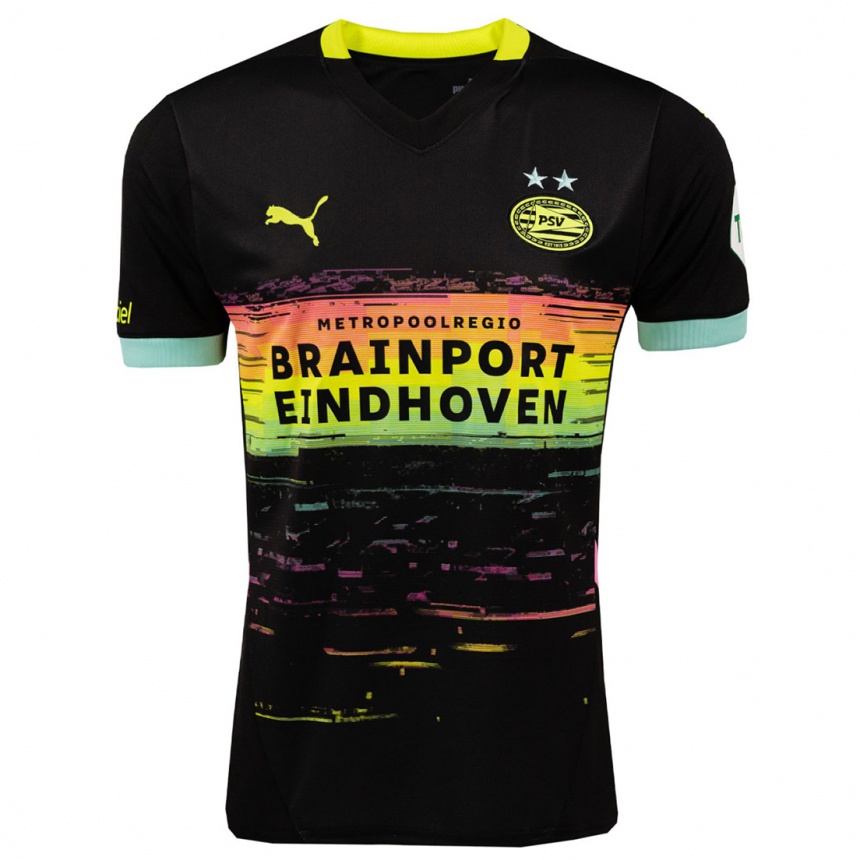 Women Football Emmanuel Van De Blaak #0 Black Yellow Away Jersey 2024/25 T-Shirt