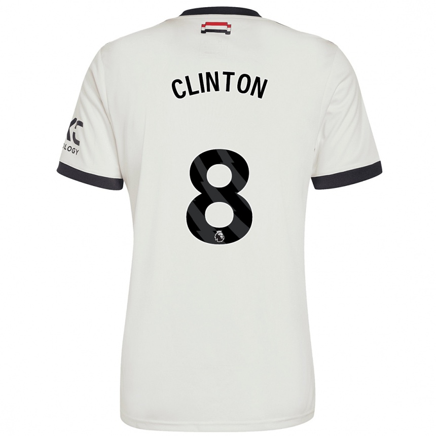 Women Football Grace Clinton #8 Off White Third Jersey 2024/25 T-Shirt