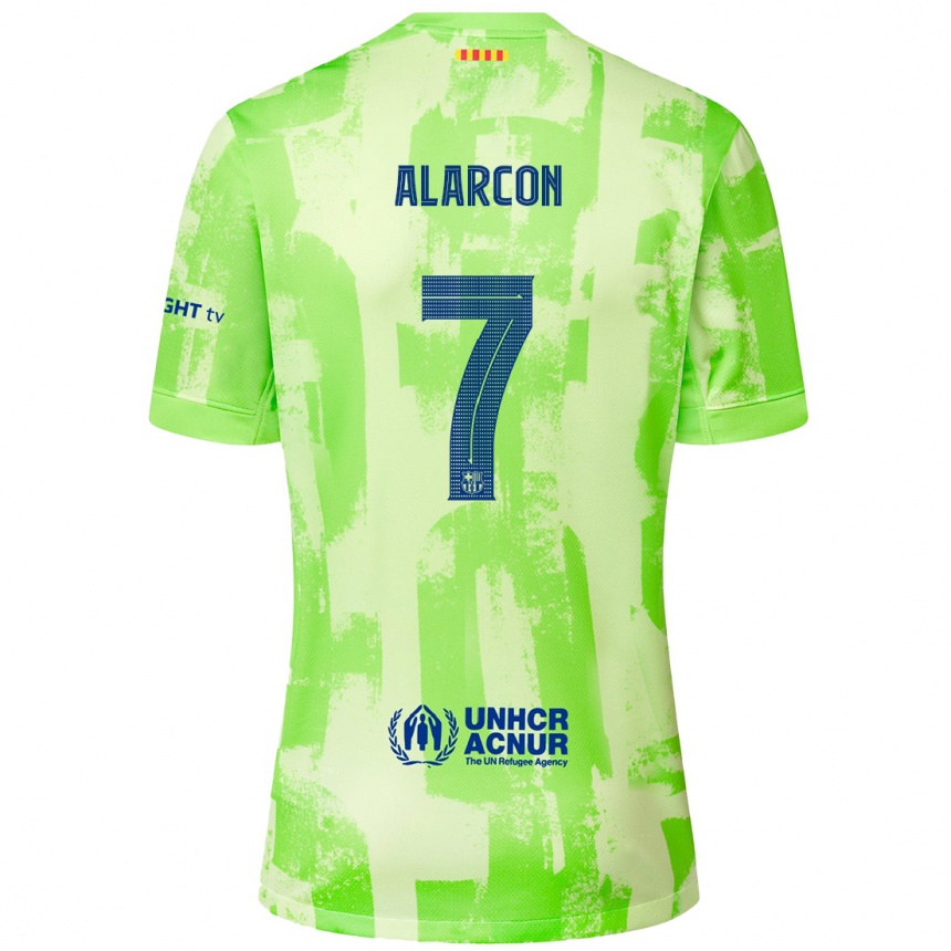 Women Football Angel Alarcon #7 Lime Third Jersey 2024/25 T-Shirt