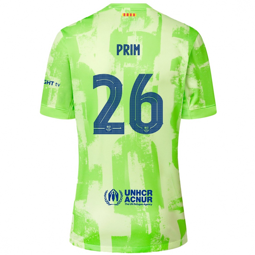 Women Football Pau Prim #26 Lime Third Jersey 2024/25 T-Shirt