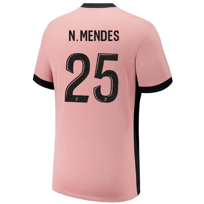 Women Football Nuno Womendes #25 Rust Pink Third Jersey 2024/25 T-Shirt