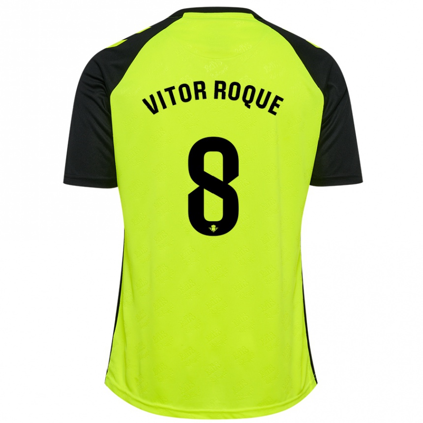 Kids Football Vitor Roque #8 Black Red Away Jersey 2024/25 T-Shirt