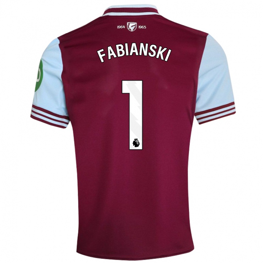 Kids Football Lukasz Fabianski #1 Dark Red Home Jersey 2024/25 T-Shirt