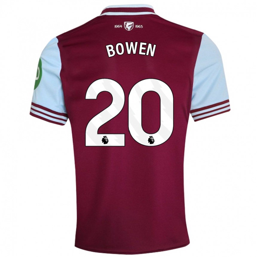 Kids Football Jarrod Bowen #20 Dark Red Home Jersey 2024/25 T-Shirt