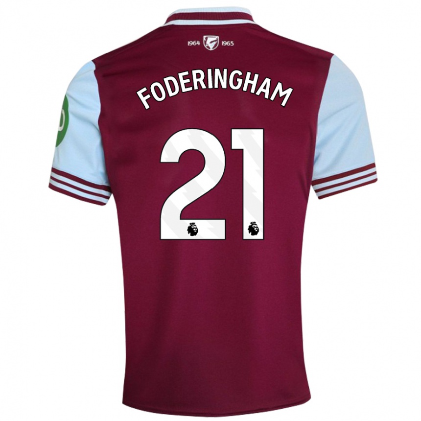 Kids Football Wes Foderingham #21 Dark Red Home Jersey 2024/25 T-Shirt