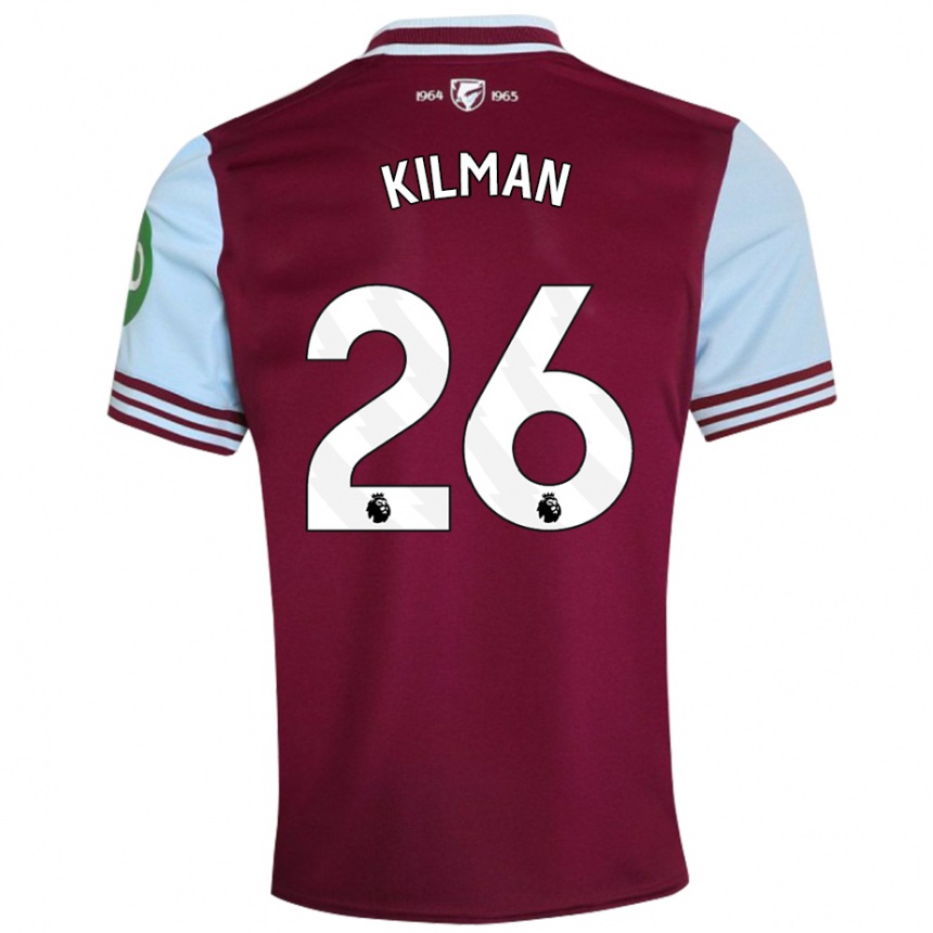 Kids Football Max Kilman #26 Dark Red Home Jersey 2024/25 T-Shirt