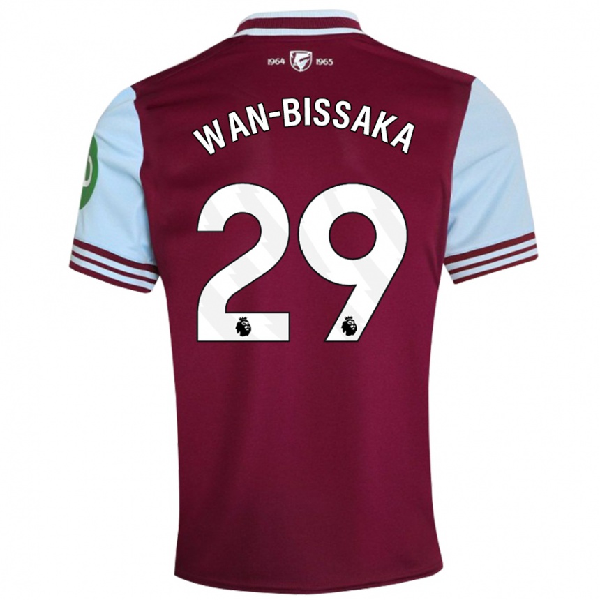 Kids Football Aaron Wan-Bissaka #29 Dark Red Home Jersey 2024/25 T-Shirt