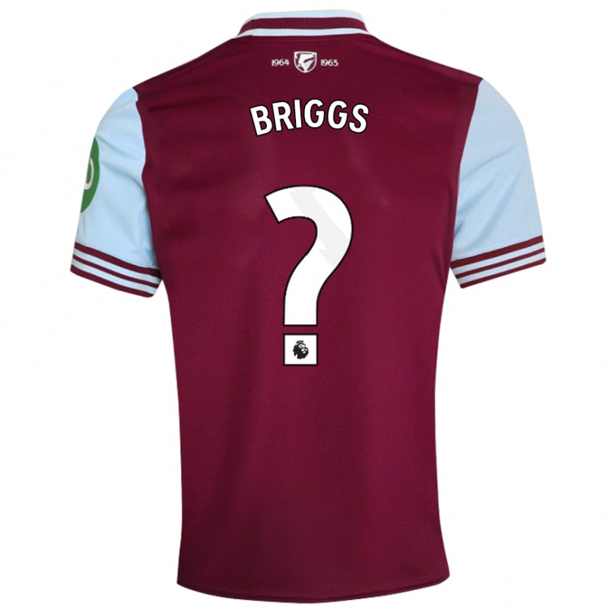 Kids Football Josh Briggs #0 Dark Red Home Jersey 2024/25 T-Shirt